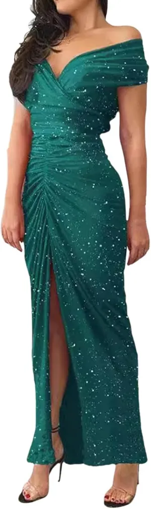 Wpmen's Dress Sexy Deep V Lace Mesh Maxi Formal Dress Party Cocktail Dresses Long Sleeve Elegant Wedding Dress