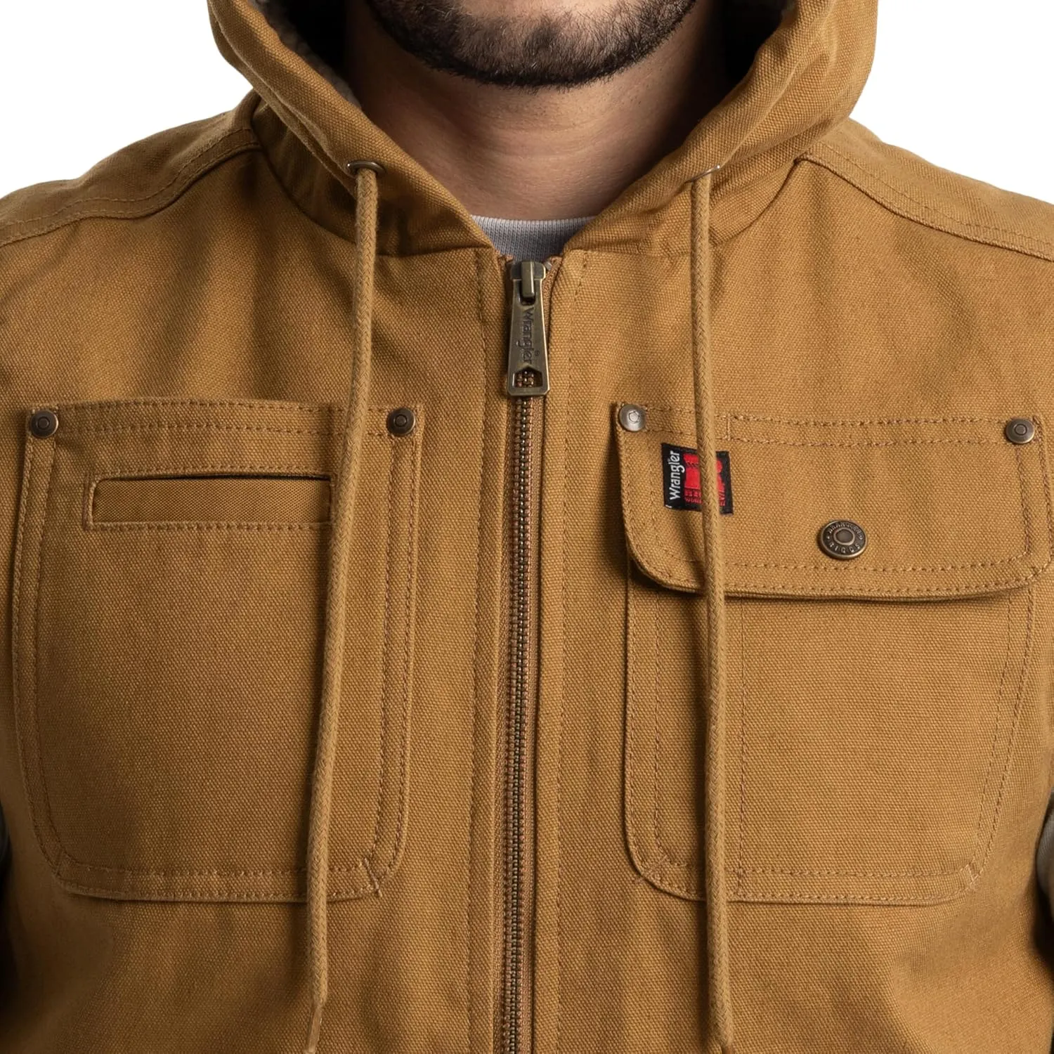 Wrangler Men's Sherpa Lined Vest with Hood