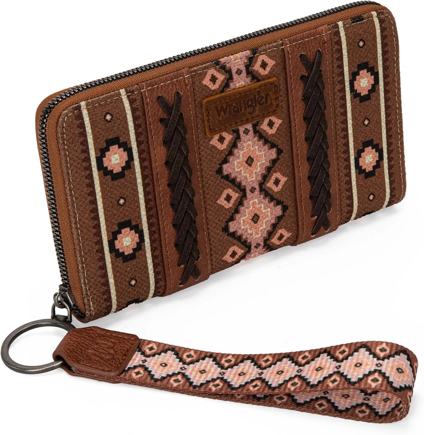 Wrangler Wallet Purse for Women Western Aztec Clutch Wristlet Wallet with Credit Card Holder