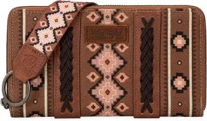 Wrangler Wallet Purse for Women Western Aztec Clutch Wristlet Wallet with Credit Card Holder