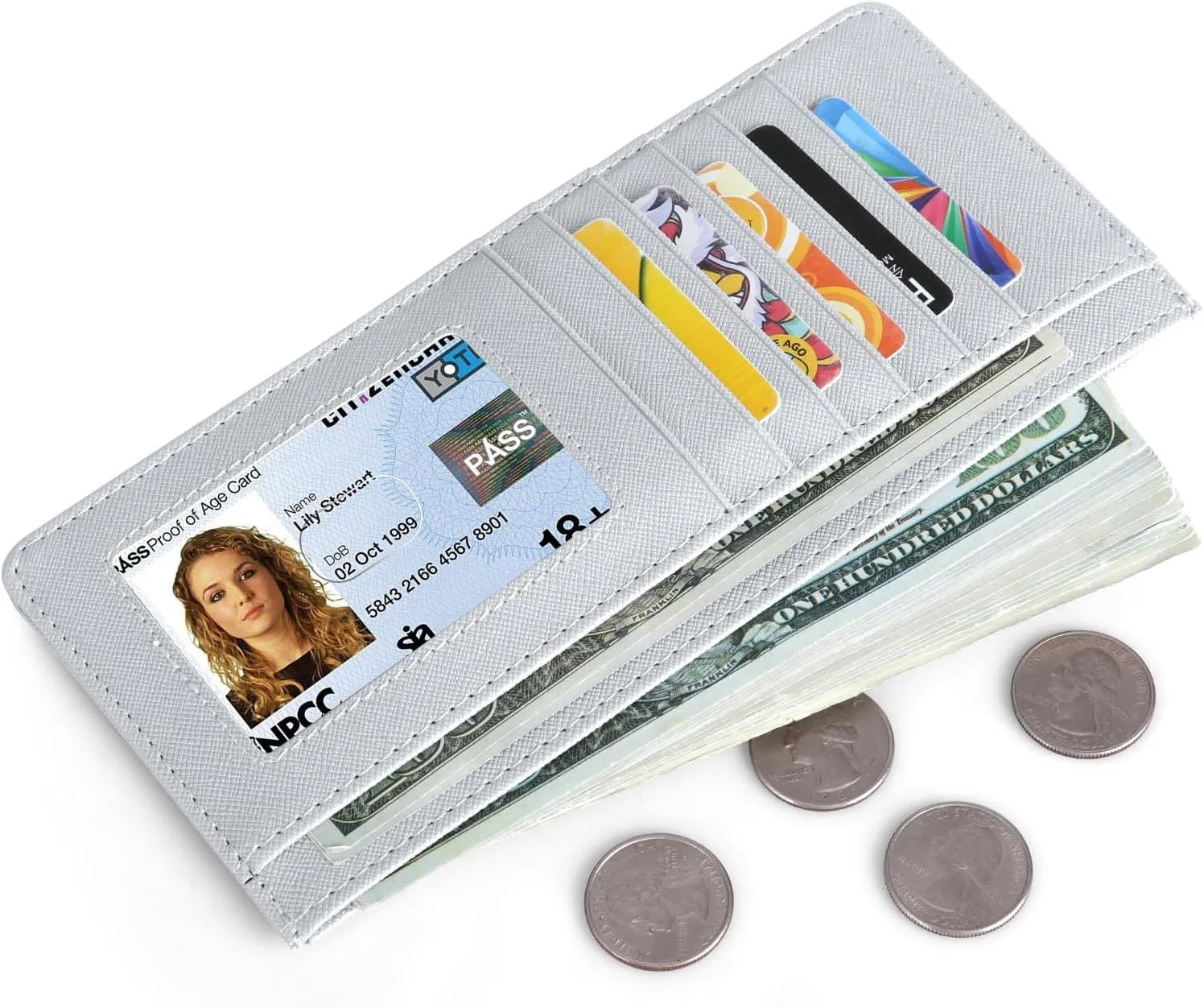 XEYOU Women Slim Rfid Blocking Credit Card Case Holder Wallet Zip ID Case Wallet Small Compact Leather Wallet Coin Purse