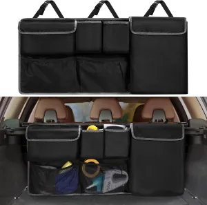 XHRING Car Trunk Organizer Storage Backseat Hanging Organizer Bag for Chevy/Chevrolet Equinox Traverse Trax Tahoe Trailblazer Blazer Suburban LS LT LTZ Premier SUV Accessories 2000-2024 2025