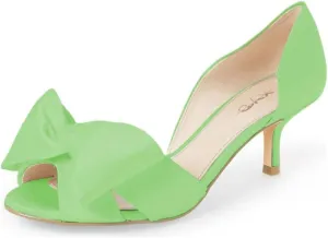 XYD Women Low Heel D'Orsay Pumps Peep Toe Slip On Dress Evening Sandals Shoes with Bowknot