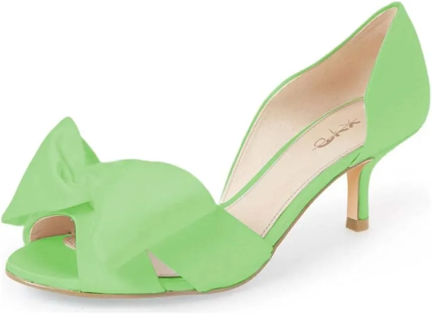 XYD Women Low Heel D'Orsay Pumps Peep Toe Slip On Dress Evening Sandals Shoes with Bowknot