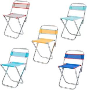 Yardwe Portable Outdoor Folding Chair Lightweight Mesh Stool for Fishing Camping Hiking Durable Collapsible Design Random Colors for Travel and Outdoor Activities