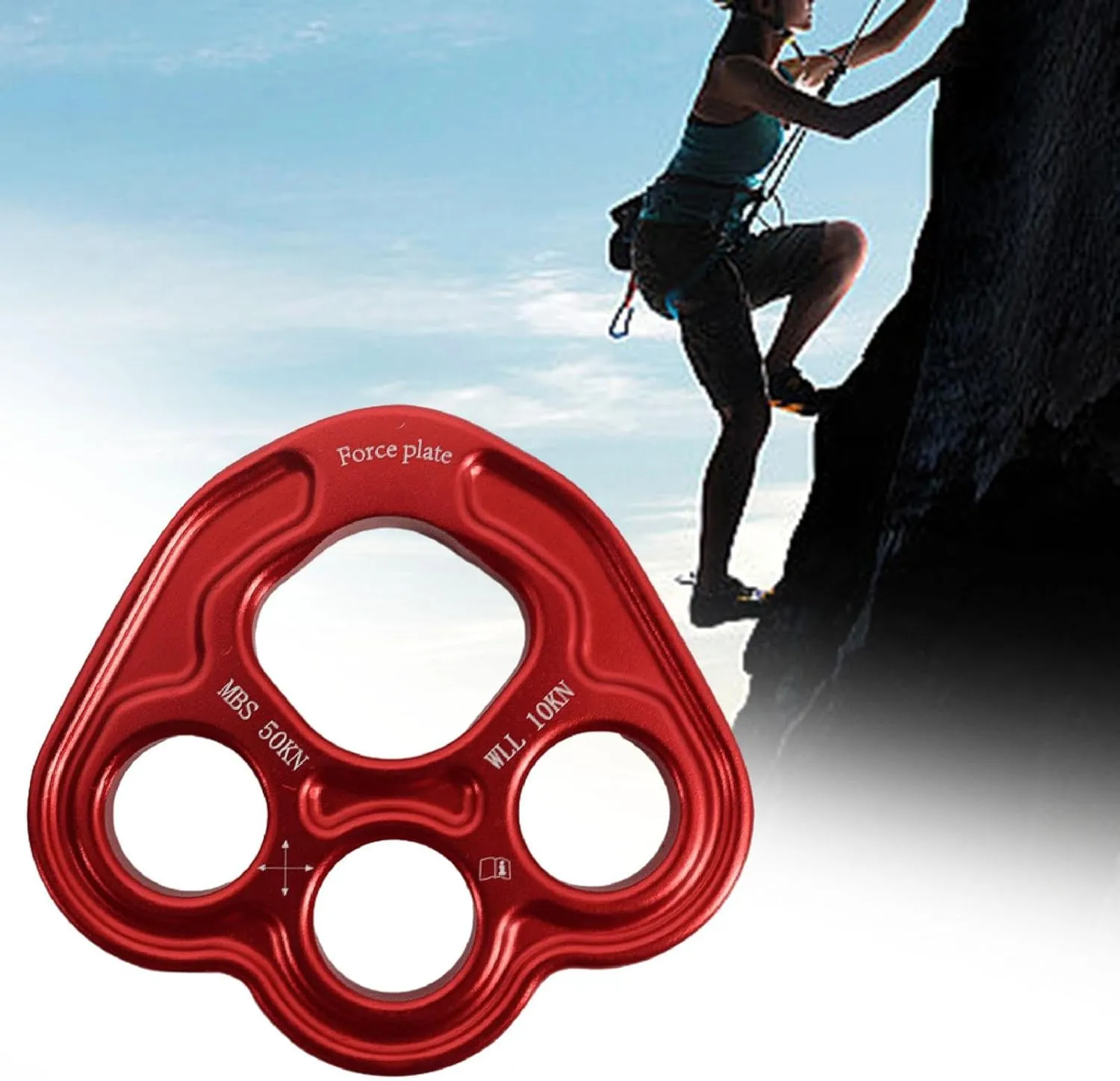 Yiju 4 Hole Paw Rigging Plate for Climbing Multi Anchor Point Connector Gear