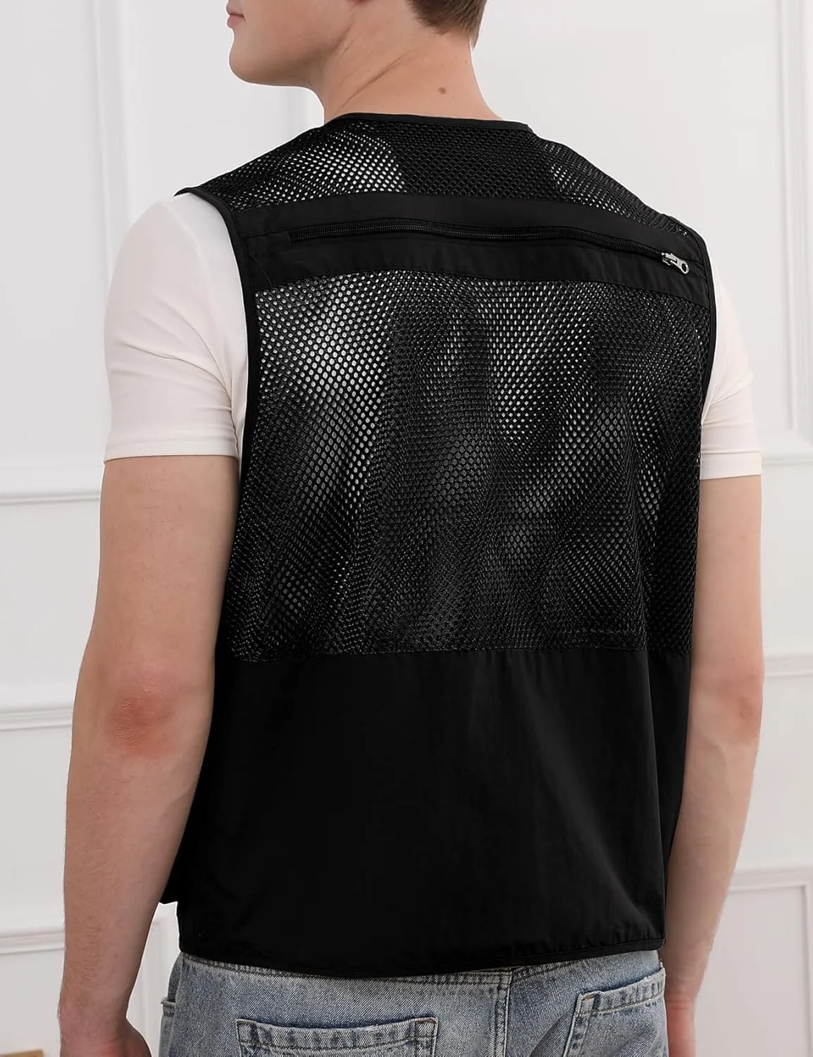 Yimoon Men's Fishing Vest Summer Outdoor Work Safari Vest Utility Travel Photo Cargo Vest with Multi Pockets