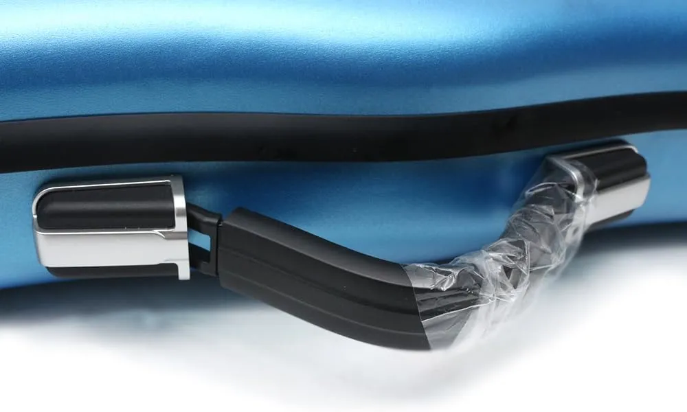 yinfente Triangle 1.95kg Violin Case 4/4 Full size Carbon Fiber Strong Bag 150kg Pressure Full Size With Adjustable Backstrap Two Bow Holder（Blue）