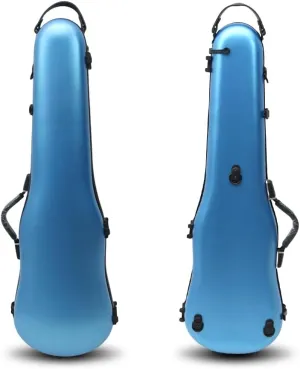 yinfente Triangle 1.95kg Violin Case 4/4 Full size Carbon Fiber Strong Bag 150kg Pressure Full Size With Adjustable Backstrap Two Bow Holder（Blue）