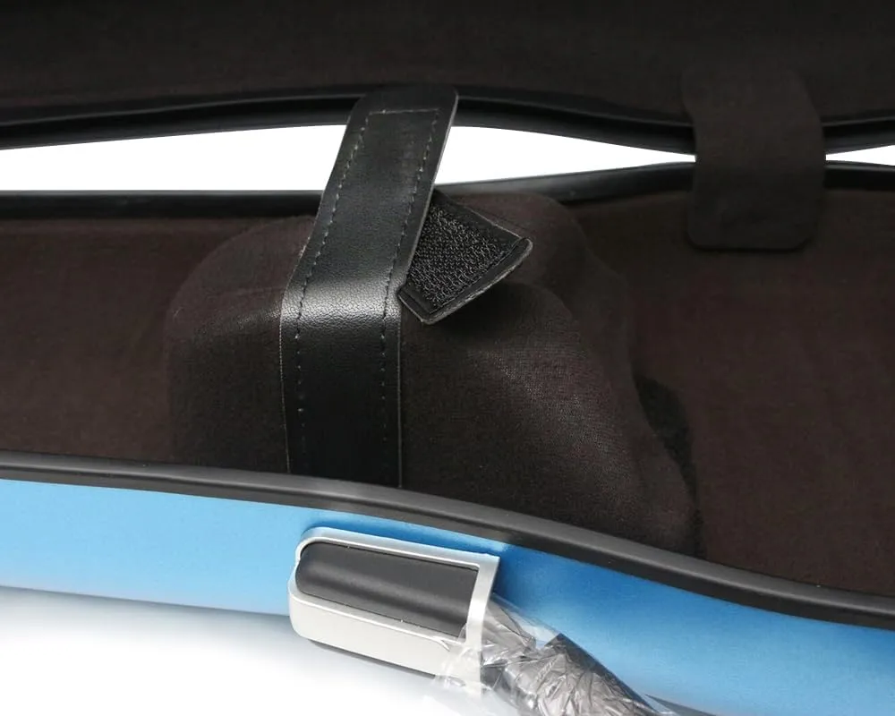yinfente Triangle 1.95kg Violin Case 4/4 Full size Carbon Fiber Strong Bag 150kg Pressure Full Size With Adjustable Backstrap Two Bow Holder（Blue）
