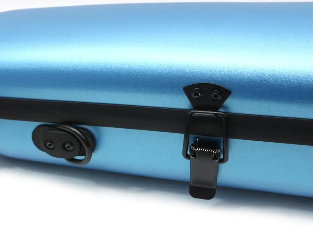 yinfente Triangle 1.95kg Violin Case 4/4 Full size Carbon Fiber Strong Bag 150kg Pressure Full Size With Adjustable Backstrap Two Bow Holder（Blue）
