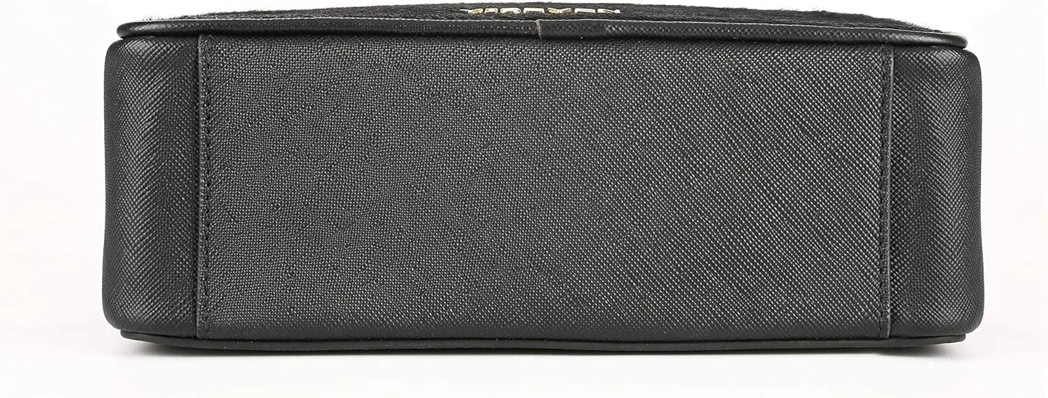 YISEVEN Womens Black Leather Handbag, Genuine Cowhide & Horse Hair