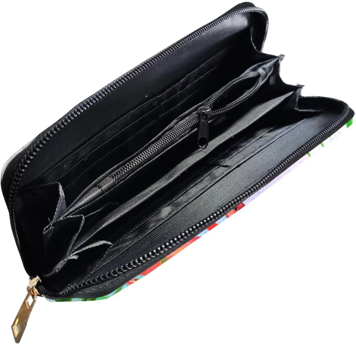 YISHOW Tropical Floral And Flamingo Wallet Slim Thin Leather Purse Wallet With Zip Around Clutch Casual Handbag For Phone Key Credit Cards