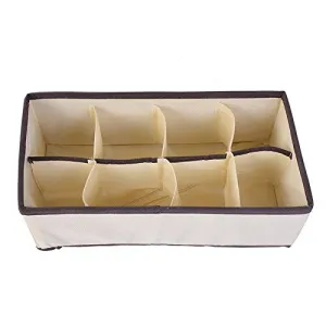 Youthny Bra Organizer, Closet Underwear Organizer, Upgrade Collapsible Drawer Divider for Socks Panties Bra Ties Clothing (Beige, 4 Pack) (8 Cell)