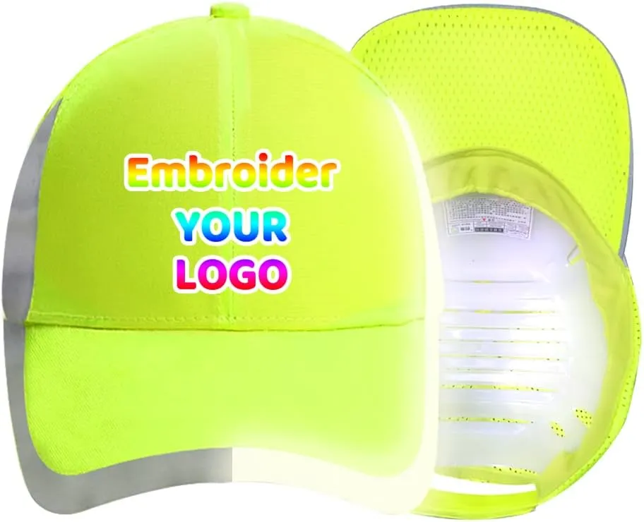 YOWESHOP Baseball Cap Safety Hat with Reflective Strip Sun Hat Customize Logo