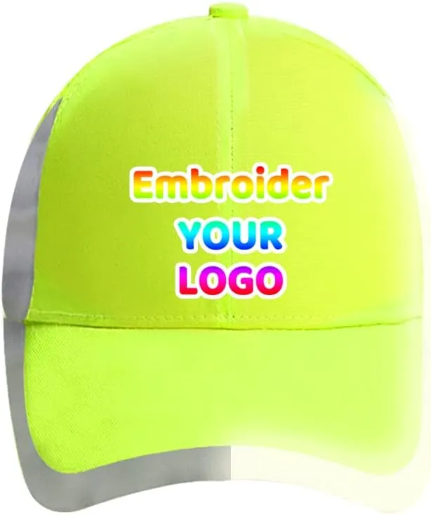 YOWESHOP Baseball Cap Safety Hat with Reflective Strip Sun Hat Customize Logo