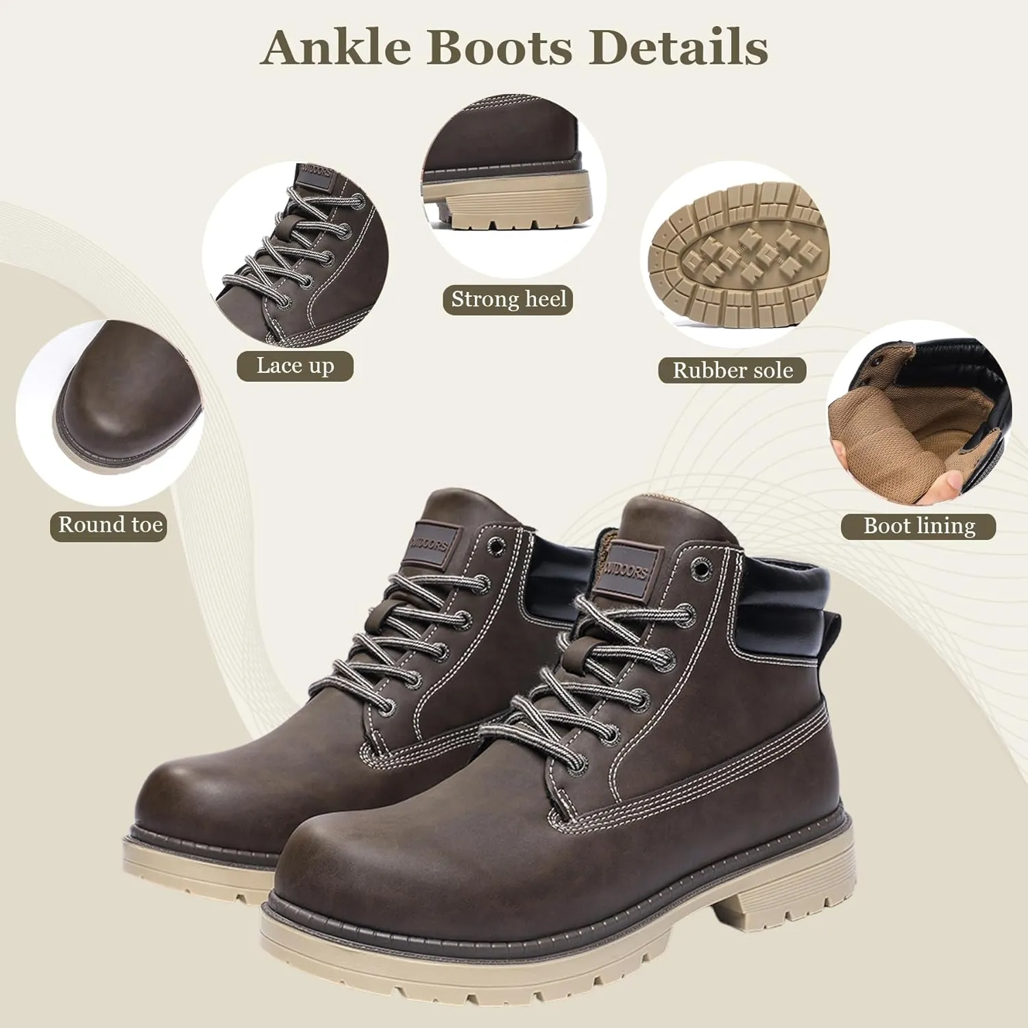 ZEENXIUYA Women's Hiking Boots Men's Chukka Boots Non-slip Outdoor Casual Boot Waterproof Lightweight Comfortable Ankle Lace Up Booties