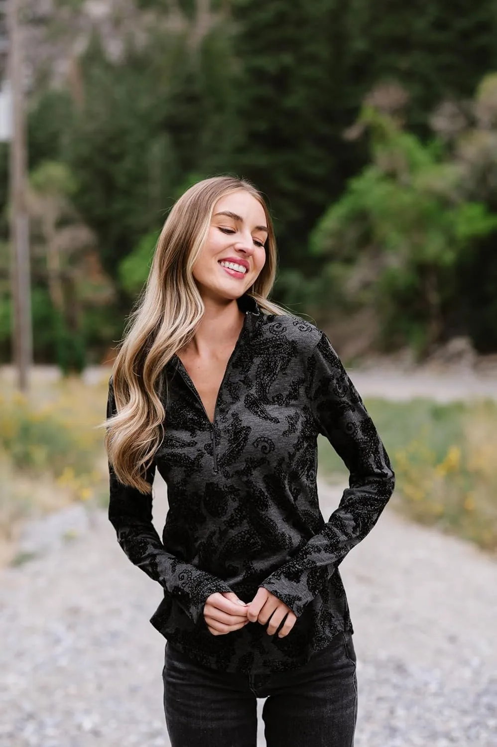 Zip Up Pullover with Thumb Holes